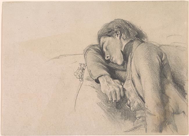   Adolph Menzel  Graphite with light brown wash (in background) on paper. Drawing