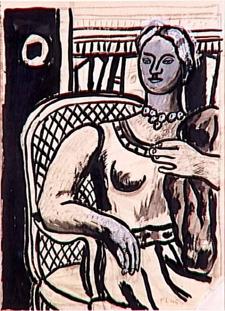 Porn Pics artist-leger:Study for a Portrait, 1945,