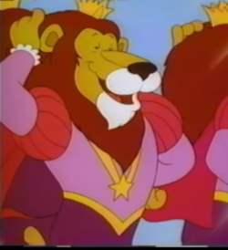 hickeybickeyboo: Yo, okay here’s this vain, kinda foppish Lion emperor in Hallmark’s version of the Emperor’s new clothes. I think he’s viced by Dom Deluis He’s cute, especially at the big reveal where he’s all shy and embarassed and humiliated. 