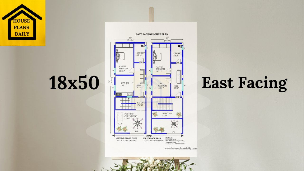 House Plans Daily 18x50 Beautiful East Face House Design As Per House Plans Daily 18x50 Beautiful East Face House Design As Per