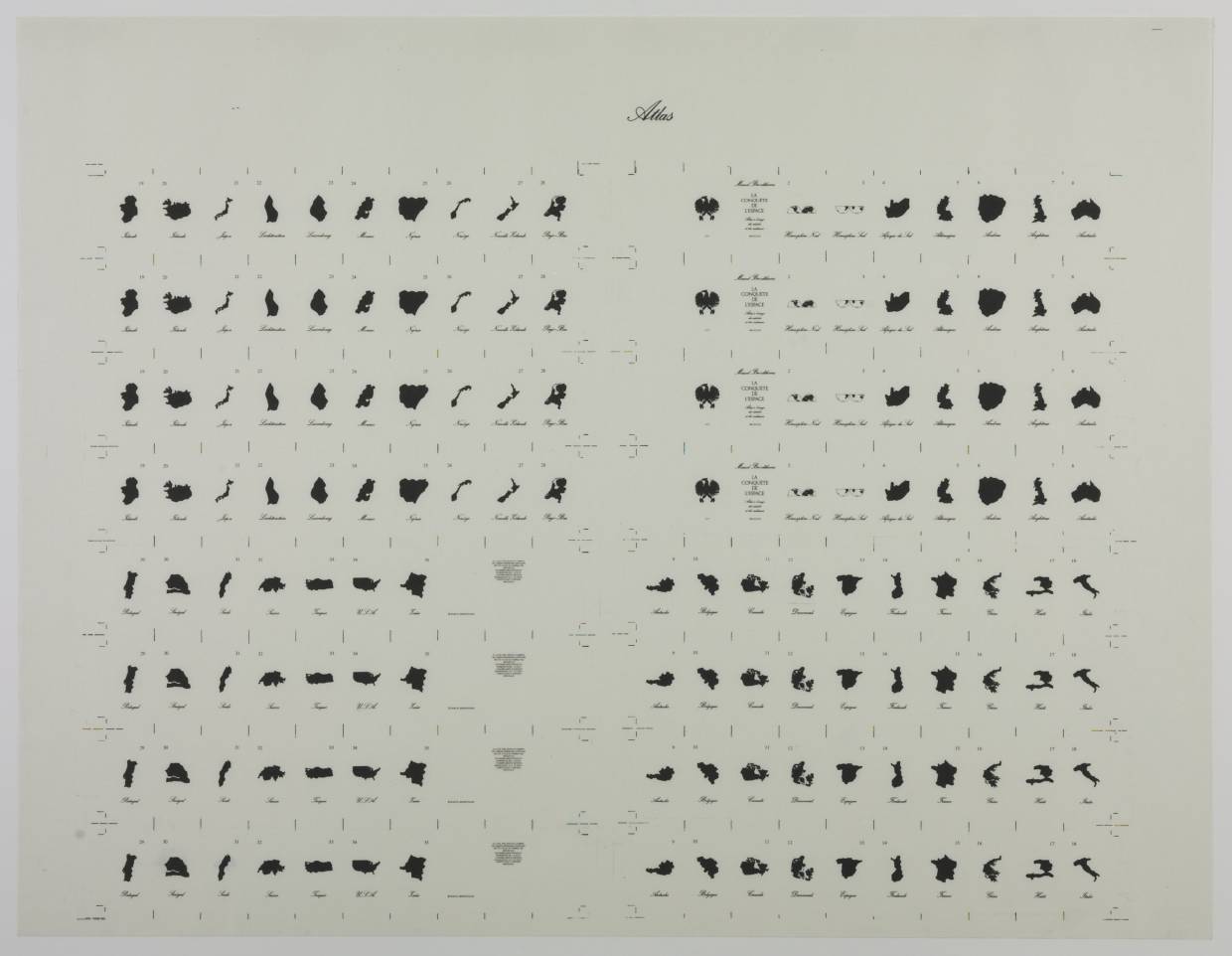 Marcel Broodthaers
Atlas
1975
Lithograph in black ink
489 x 635 mm