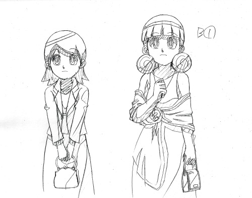 rockmiyabideusexmachina:  Production artwork from the first season of the EXE anime. Because…uh…form