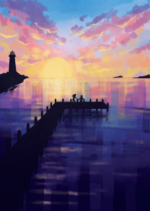 alicia-does-art:  By the Harbour, they’re on their first date 