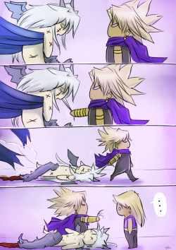 thiefprincess:  ryobkr:  That’s it. That’s the whole story.How Marik gets Bakura back from the shadow realm.  THE ACCURACY.