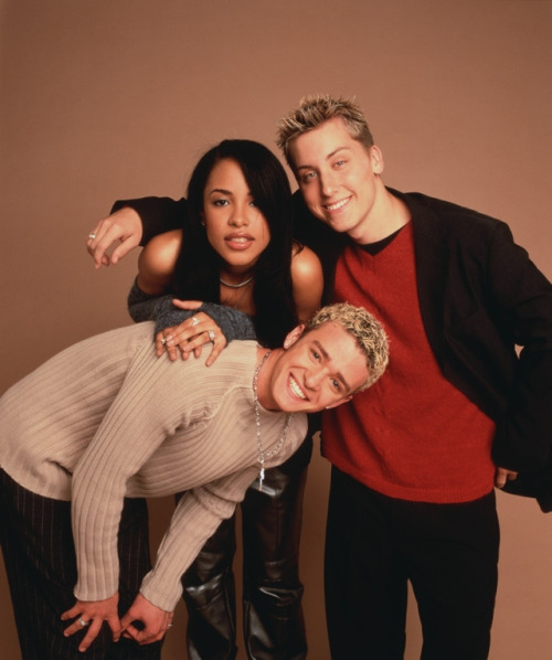 twixnmix:Justin Timberlake, Aaliyah,and Lance Bassphotographed by George Lange for Teen People, 1999