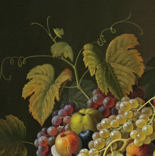 inividia:Still Life of Fruit and Wine on a Table, c. 1853. Severin Roesen (German, 1815–1872)