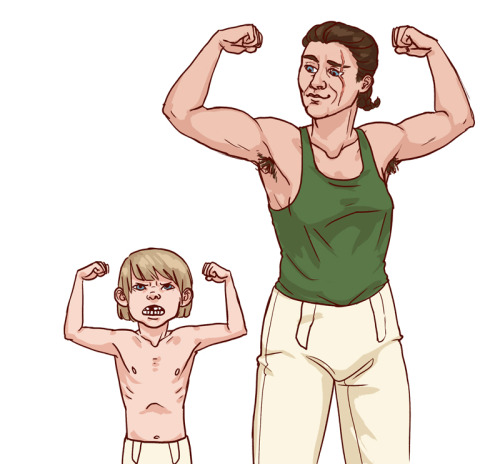 skelettflickan:I just wanted to draw Roland showing off her muscles, and then I accidentally added a