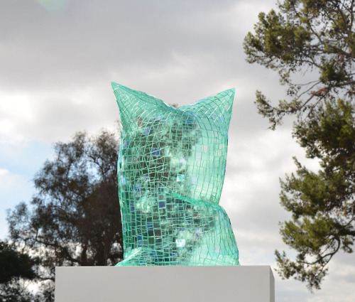 itscolossal:Slumped Plexiglass Pillows by Colin Roberts Refract Light like Dazzling Disco Balls