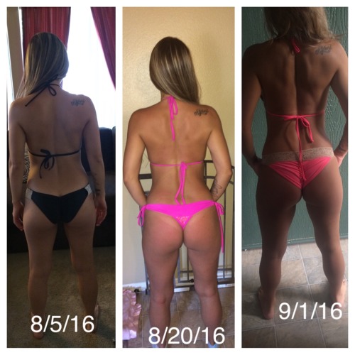 fun6988:  Here are my progress pic for the first month on training & a Strick meal plan! It hasn’t been easy I can’t wait till the final results!!😬😈💪