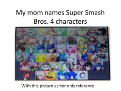 daydreams-at-midnight:  I am actually surprised she put up with me trying to get her to guess all 48 of these guys, but she did and this masterpiece is the final result. I still can’t get over her thinking Yoshi was Kirby, I mean, I could understand