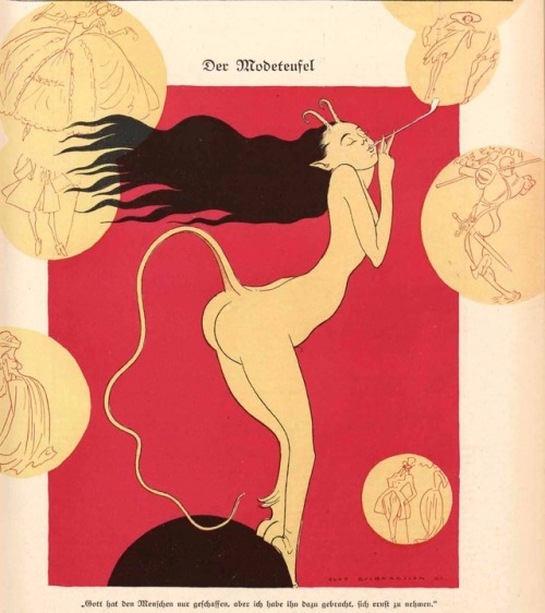 Olaf Gulbransson (1873-1958) &lsquo;Der Modeteufel&rsquo; (The Fashion Devil) cover, &ldquo;Simplici