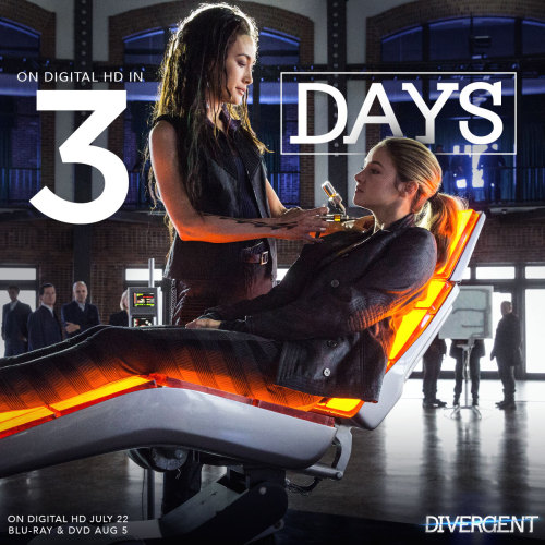 3 Days until Tris revisits her fear landscape. http://www.divergent-movie.com/