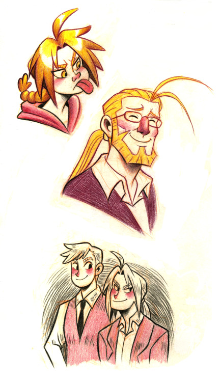 starrybitz: Some recent Fullmetal Alchemist doodles. Hohenheim has the most beautiful fictional bear
