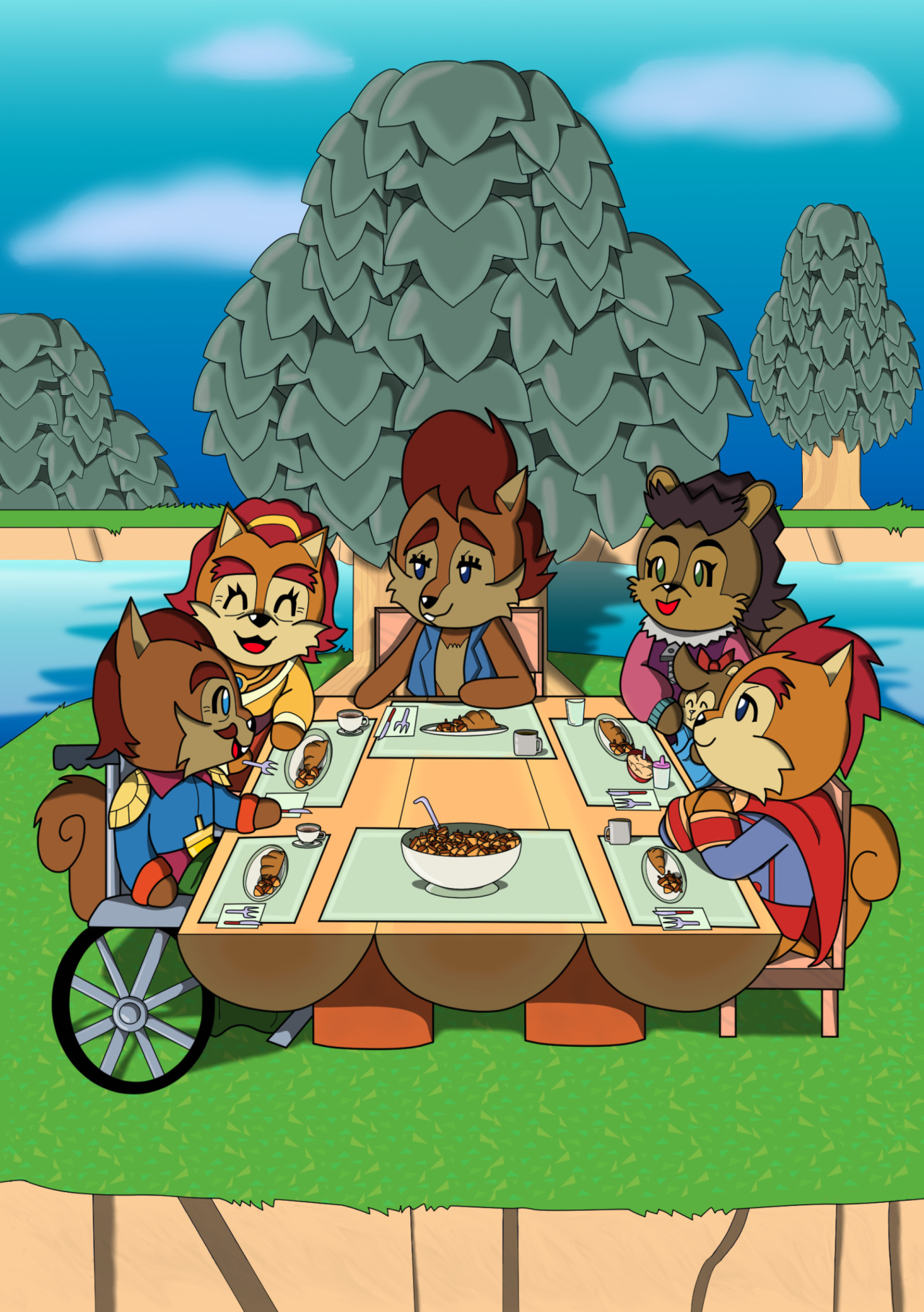 An Acorn Family Picnic So last year, I took part in “Mobius Crossing”, a fan-zine themed around crossovers between the “