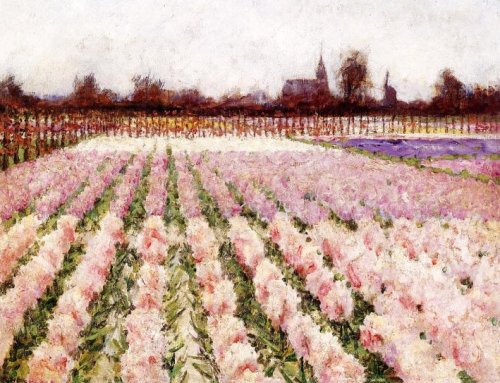 Flower Fields -  George HitchcockAmerican 1850-1913- Crosuc Fields , 1889- Field of Flowers  c.1890-