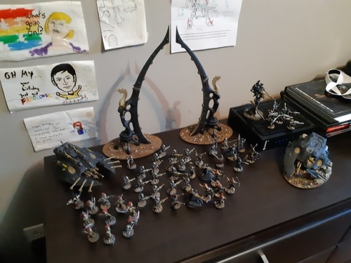 Ages ago I posted a picture showing what my 700 pt. Eldar army looked like, and today I get to post 
