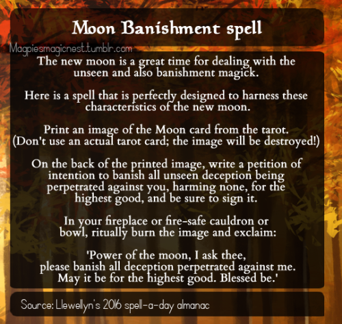 Full spell rewritten under cut for reading accessibility. The new moon is a great time for dealing w