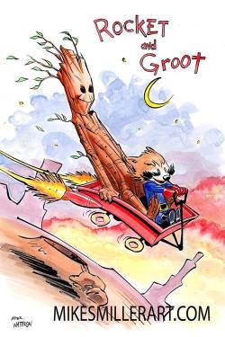 imthenic:  Rocket Raccoon and Groot as Calvin