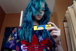 actuallygrimes:  the current look is ‘young marge’ like in the episodes when she’s in high school and she wears her hair down, i just got this marge coloured makeup haha i recall them promoting this when iwas at comicon and they had legit marges