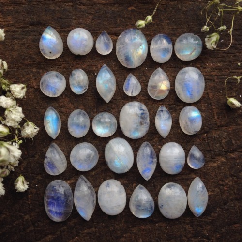 upclosefromafar:  shoptheopaque:  Moonstone cabs that I will be using is some new designs &lt;3 