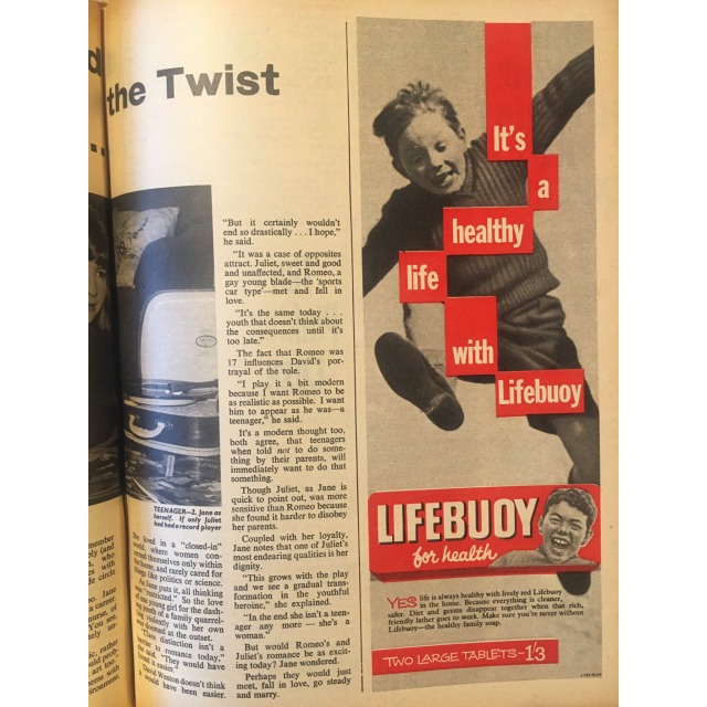 If Juliet could have danced the twist with Romeo. 
By Mary Teburn, TV times scan from the November 9th 1962 edition published 