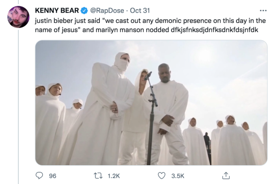flip-this-table:witchyrem-ains:bogleech:verajustsaid:riseofthecommonwoodpile:marilyn manson so desperate to still have a career after being outed as a sexual abuser that he’s pretending to love G-d and hate the devil in Kanye’s weird Christian