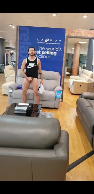 exposedbarebackhunter: Department store jack off!