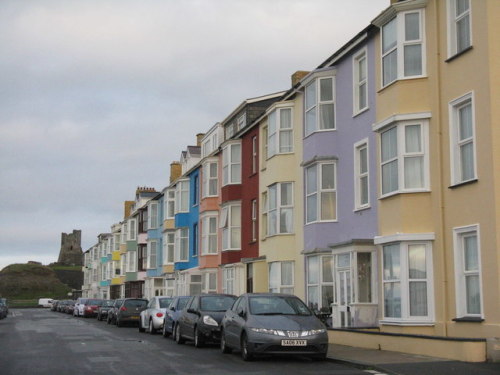 Colourful terraced housing, New Promenade, Aberystwyth