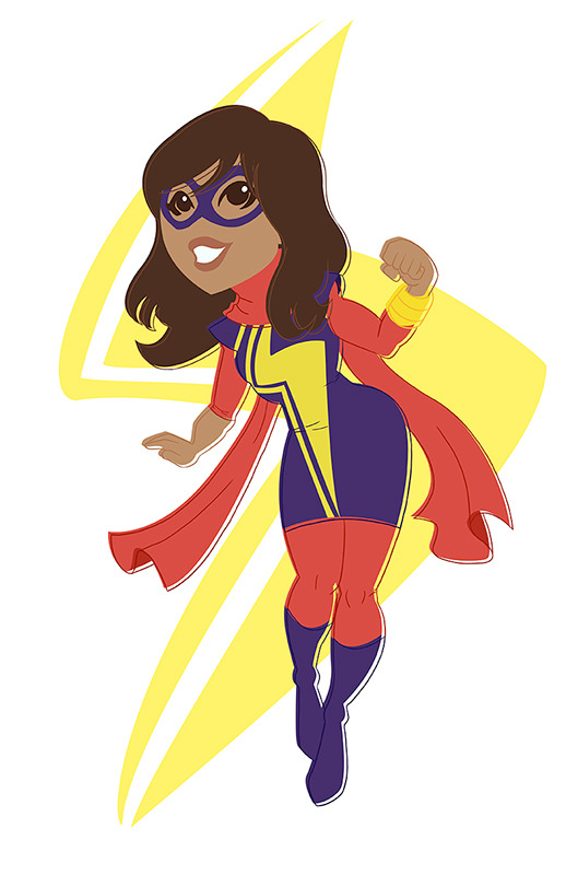 christiancgtomas:  Retro Heroes / Kamala Khan aka Ms. Marvel Get a print/shirt here