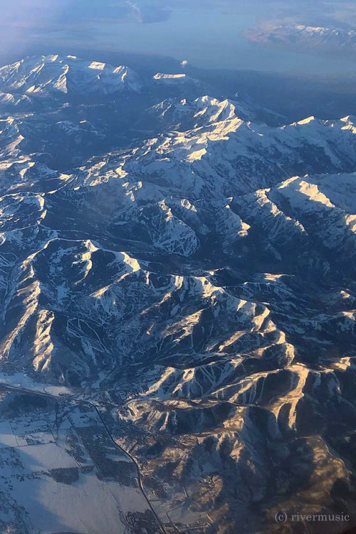 Ski areas in Park City, Wasatch Mountains, Utah.My brother the pilot snapped this shot from a fly-ov
