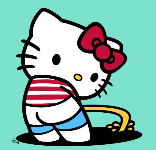 2d-the-dog:Goodbye Calvin, Hello Kitty! kitty doesnt drink water shes doing a shrimp cleanse rn