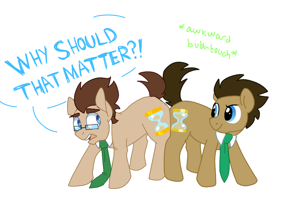 Dat cute awkward butt-touch X3