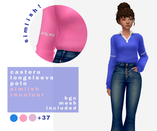 ・❃ casteru long sleeve polo - simlish-ed ❃・by @forager-grobblei’m really whipping these out at