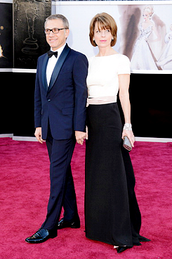 georgeorsonwelles-deactivated20:  Christoph Waltz and wife Judith Holste arrive at the Oscars. 