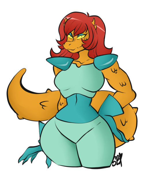sucre-bomb: Doodle warmup! Cosma from OK KO because my friends like cute dragon ladies~ 