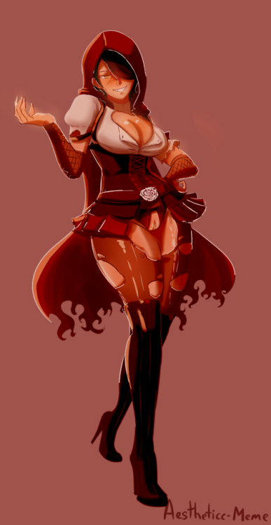 aestheticc-meme:  Ruby Rose(?)“Red is MY colour”Commission for Dr.Science on discord of Cinder in Ruby’s “clothes”I like slutware