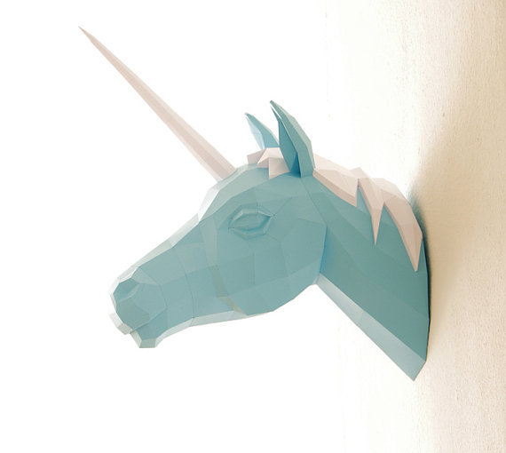 cultdoe:  Papercraft Unicorn Head Mount $80.99