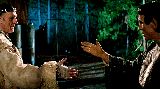 The first handshake between a human and a member of the Vulcan race in Star Trek: First Contact.