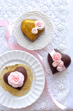 Confectionerybliss:  Dark Chocolate Mousse Hearts || Lulus Sweet Secrets 