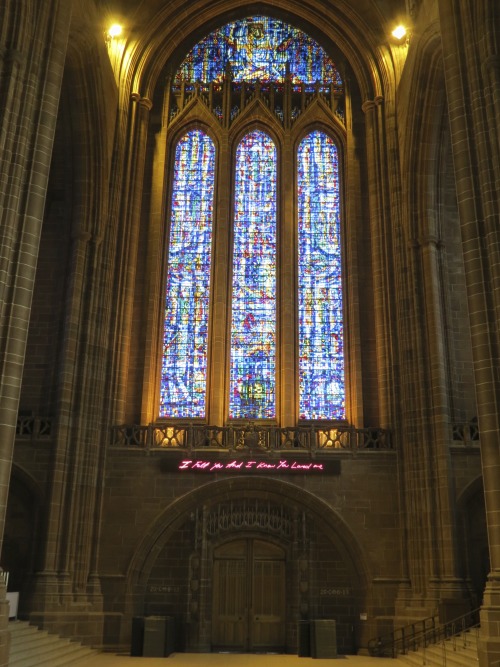 art-and-exhibitions:Tracy Emin’s “For You” at the Liverpool CathedralThe artist writes: “The Church 