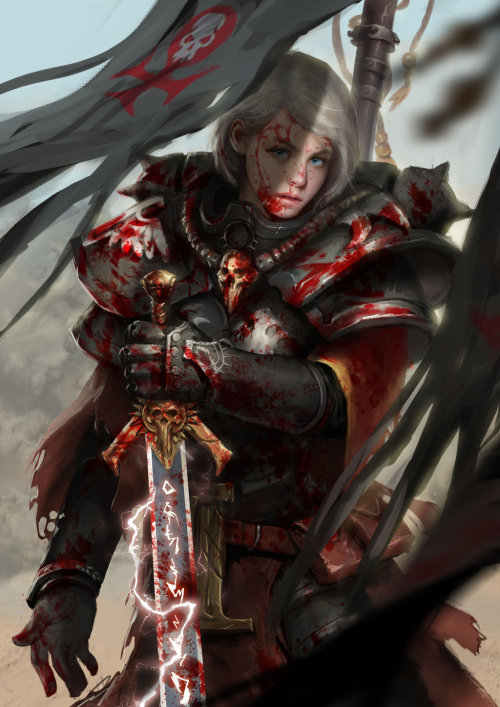 thefingerfuckingfemalefury:fenrir-chained:Battle Sister by yangzheyy SO FIERCE
