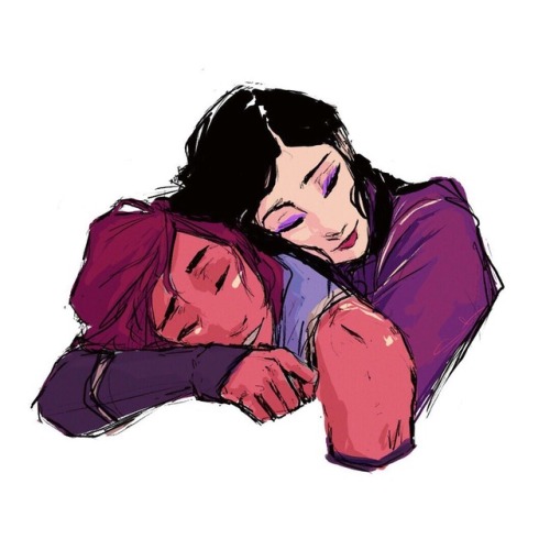 samanthadoodles:Korrasami sketch drop 💫 <3 <3 <3