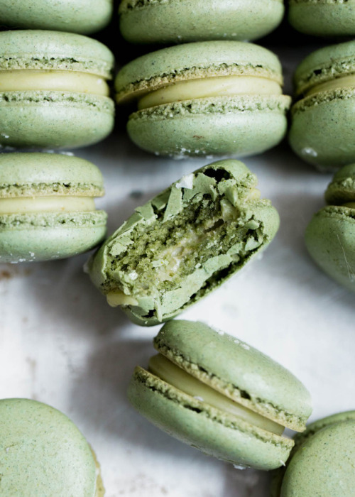 jehovahhthickness: fullcravings: White Chocolate Pistachio Macarons Omg I miss these 