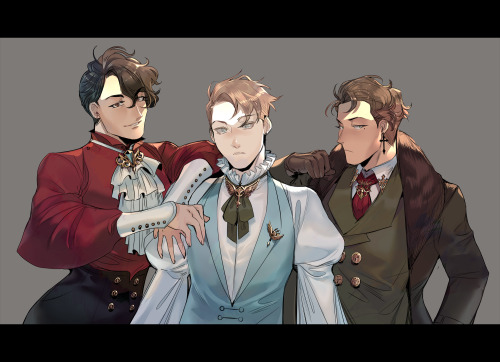 Drew a Twen’s OCs because they deserve it!from left to right:Yoshika, Lucian, Emilianoto see m