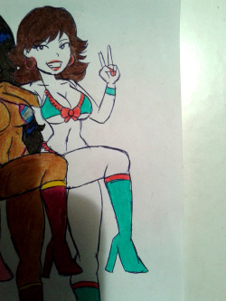 mdfive-art:  Say hello to Rosa Maria Costenita! It’s not quite a new drawing, as it’s part of this drawing: http://mdfive-art.deviantart.com/art/The-Bikini-Can-Can-Girls-553768674 But the lady seen at the far right of it is based on the one seen here: