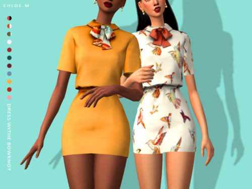 chloem-sims4: ChloeM-Dress with BowknotCreated for :The Sims4 11 colors Hope you like it! Downlo