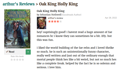 Thanks to arthur for this delightful review of Oak King Holly King!~hey! suprisingly good! i havent 