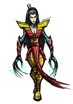 sabrerine911:  Wanted to design my own version of Lady Deathstrike today.Cause I really like her as a villain,plus I wanna do a buncha Wolverine vs Deathstrike pieces in general with both my versions of them ^^  