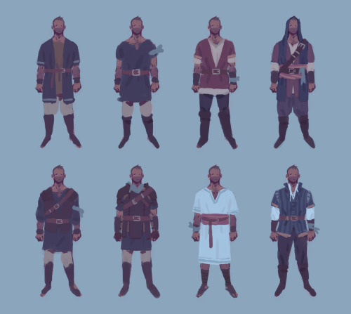 A bunch of rough DnD costume variations.