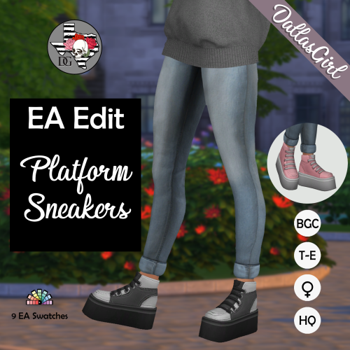 dallasgirl79: Platform Sneakers - EA Edit - New Mesh EA has some pretty cute platform sneakers but I
